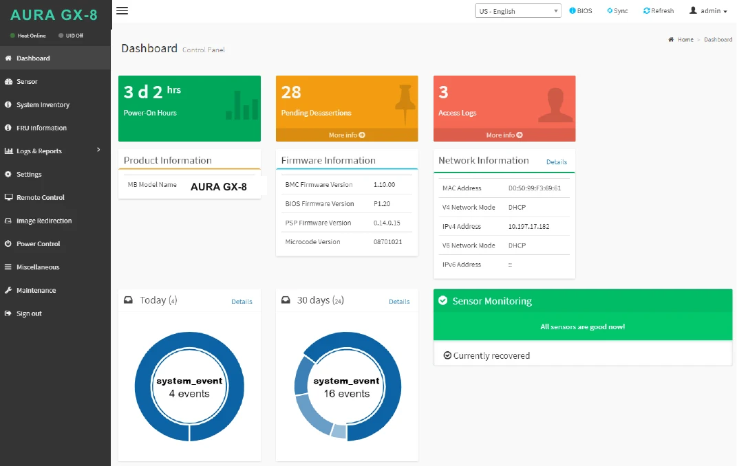 Remote management console (IPMI)