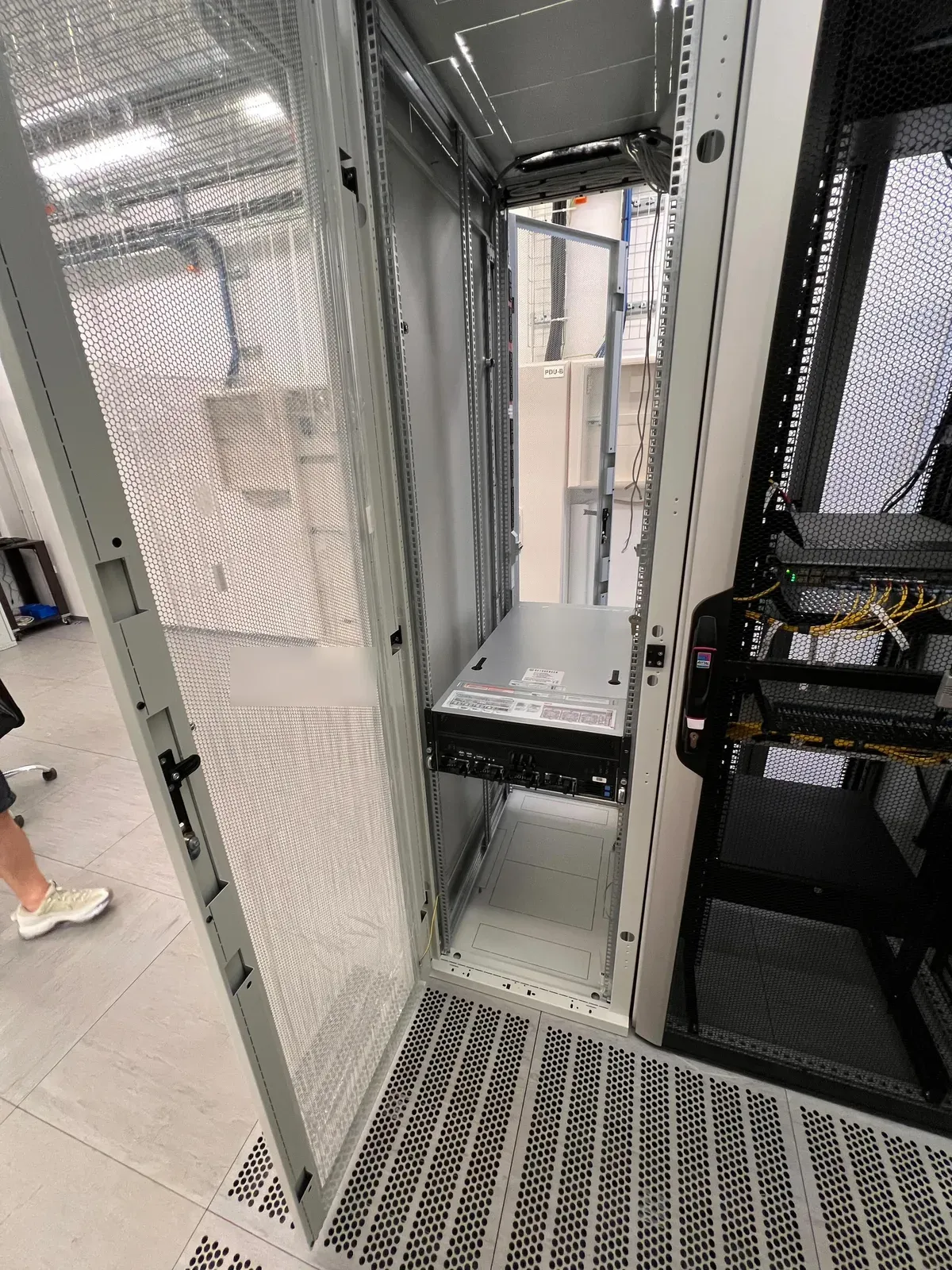 In the rack - ready for cabling and power-on